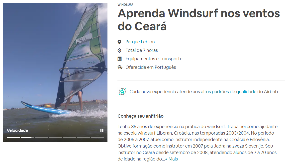 Hora do Homem Aprenda Windsurf nos ventos do Ceará Parque Leblon Experiências Airbnb no Brasil